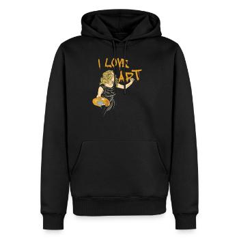 I Love Art - Männer Premium Bio Hoodie - Schwarz - Vorne - Nico (187cm)