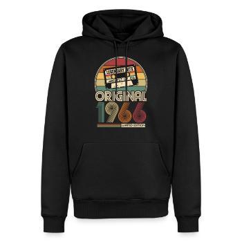 Born in 1966 Original Birthday Gift - Men’s Premium Organic Hoodie - black - Front - Nico (187cm)