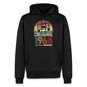 Born in 1968 Original Birthday Gift - Men’s Premium Organic Hoodie - black - Front - Nico (187cm)