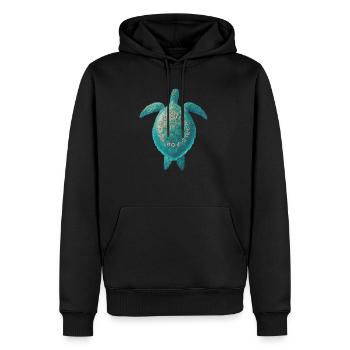 Schildkröte Klima Menschenrechte Umwelt - Männer Premium Bio Hoodie - Schwarz - Vorne - Nico (187cm)