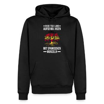 Deutsch Gewachsen Spanisch Wurzeln Deutschland - Männer Premium Bio Hoodie - Schwarz - Vorne - Nico (187cm)
