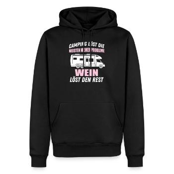 Camper Wohnmobil Wein Geschenk - Männer Premium Bio Hoodie - Schwarz - Vorne - Nico (187cm)