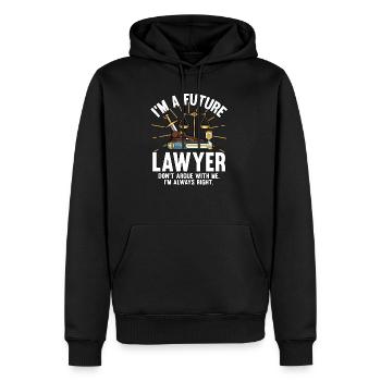 Avocat droit drôle avocat drôle de cadeau de juge - Sweat à capuche Premium bio Homme - noir - Devant - Nico (187cm)