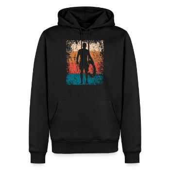 Maître nageur sauveteur retro cadeau - Sweat à capuche Premium bio Homme - noir - Devant - Nico (187cm)