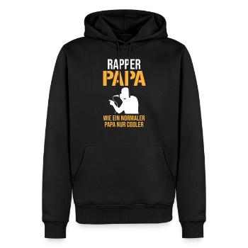 Rapper Papa Vater MC Hip Hop Rap Freestyle Battle - Männer Premium Bio Hoodie - Schwarz - Vorne - Nico (187cm)
