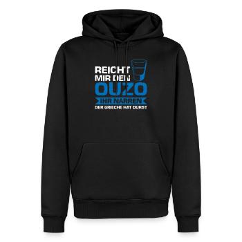 Ouzo Grieche Ouzo Liebhaber Geschenk - Männer Premium Bio Hoodie - Schwarz - Vorne - Nico (187cm)