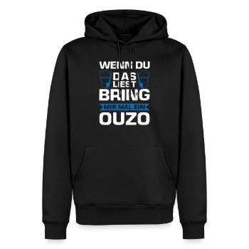 Ouzo Alkohol Ouzo Liebhaber Geschenk - Männer Premium Bio Hoodie - Schwarz - Vorne - Nico (187cm)