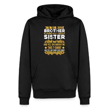 Frère frère & sœur frères frères cadeau - Sweat à capuche Premium bio Homme - noir - Devant - Nico (187cm)
