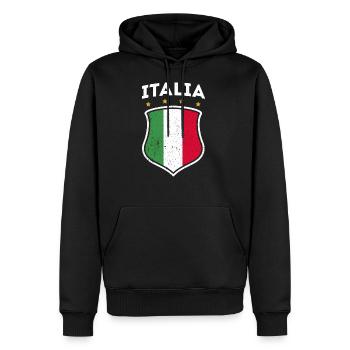 ITALIA Italienische Flagge Fußball Italien Fan - Männer Premium Bio Hoodie - Schwarz - Vorne - Nico (187cm)