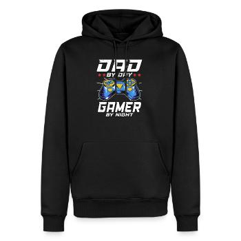 Vatertag Sohn Tochter Männertag Spruch Lustig - Männer Premium Bio Hoodie - Schwarz - Vorne - Nico (187cm)