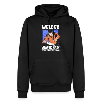 Soudeur Welder Schweißfachmann Drôle métier - Sweat à capuche Premium bio Homme - noir - Devant - Nico (187cm)