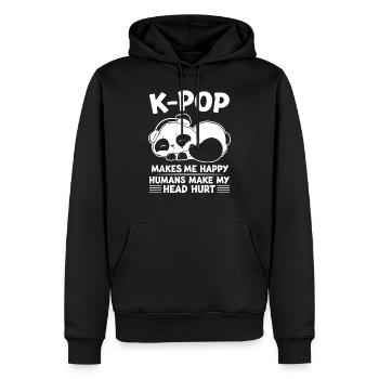 K-Pop Panda K-Pop-Panda Geschenk - Männer Premium Bio Hoodie - Schwarz - Vorne - Nico (187cm)