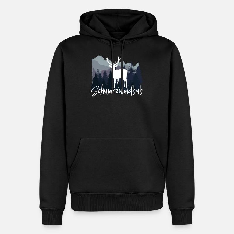 Schwarzwaldbub Hirsch Schwarzwald - Männer Premium Bio Hoodie - Schwarz