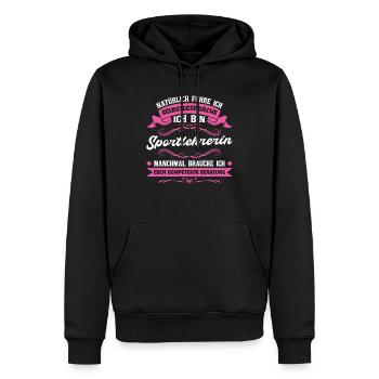 Sportlehrerin Schule Sportunterricht Geschenk - Männer Premium Bio Hoodie - Schwarz - Vorne - Nico (187cm)