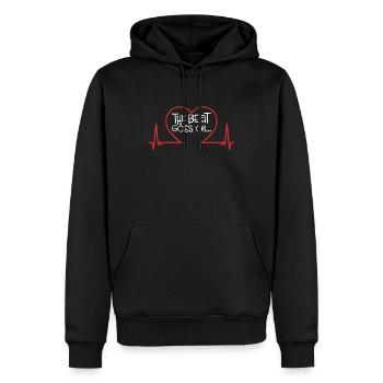 Cadeaux et accessoires pour le rétablissement - Sweat à capuche Premium bio Homme - noir - Devant - Nico (187cm)