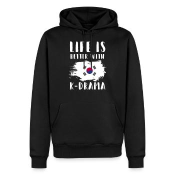 K-Drama K-Drama Koreanisches Geschenk - Männer Premium Bio Hoodie - Schwarz - Vorne - Nico (187cm)