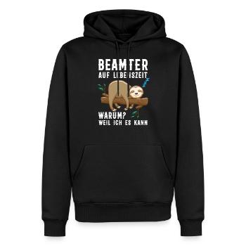 Beamter Faultier Beamte Geschenk - Männer Premium Bio Hoodie - Schwarz - Vorne - Nico (187cm)