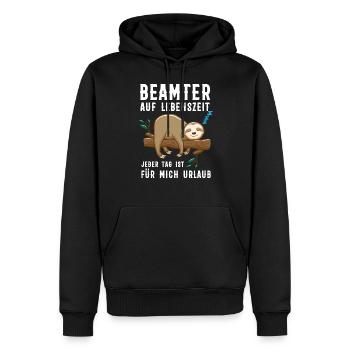 Beamter Beamte Faultier Geschenk - Männer Premium Bio Hoodie - Schwarz - Vorne - Nico (187cm)