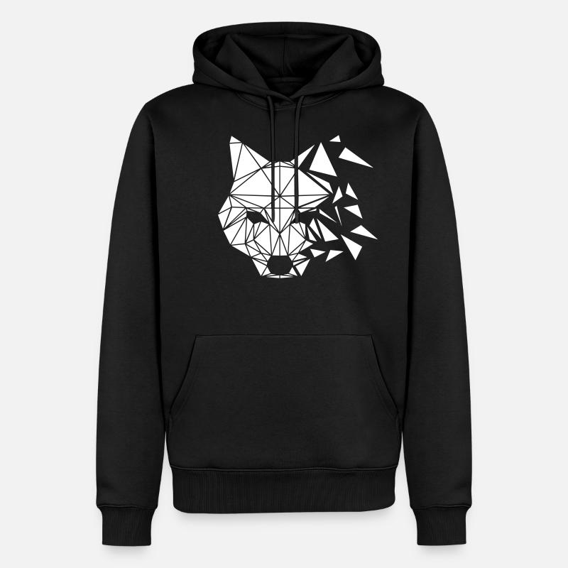 Vektorwolf - Männer Premium Bio Hoodie - Schwarz