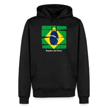 Brasilianer und Stolz Brasilien - Männer Premium Bio Hoodie - Schwarz - Vorne - Nico (187cm)