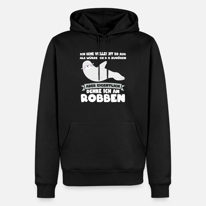 Robbe Seelöwe Seerobben Geschenk - Männer Premium Bio Hoodie - Schwarz