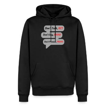 Merch de Steven - Sweat à capuche Premium bio Homme - noir - Devant - Nico (187cm)