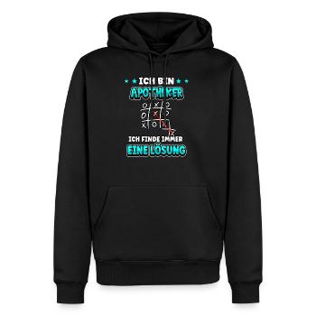 Ich bin Apotheker ich finde immer eine Lösung - Männer Premium Bio Hoodie - Schwarz - Vorne - Nico (187cm)