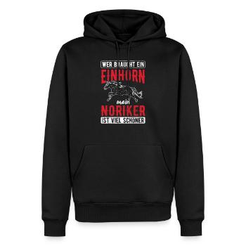 Pferd Noriker Pferde - Männer Premium Bio Hoodie - Schwarz - Vorne - Nico (187cm)