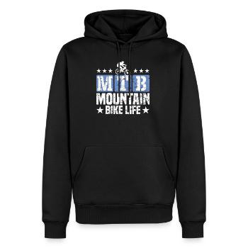 MTB Mouuntain Bike Life VTT VTT - Sweat à capuche Premium bio Homme - noir - Devant - Nico (187cm)
