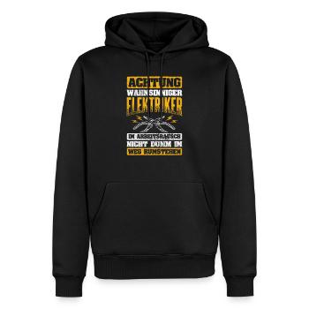 Elektriker Elektrik - Männer Premium Bio Hoodie - Schwarz - Vorne - Nico (187cm)