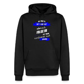 Niemand ist perfekt Friseur Spruch Geschenk Handwe - Männer Premium Bio Hoodie - Schwarz - Vorne - Nico (187cm)