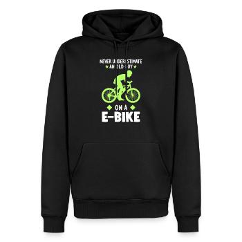 E-Bike Guy E-Bike Gift - Men’s Premium Organic Hoodie - black - Front - Nico (187cm)