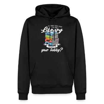 Bibliothek bibliothek Geschenk - Männer Premium Bio Hoodie - Schwarz - Vorne - Nico (187cm)