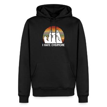 Katze Retro Katzen Goth Geschenk - Männer Premium Bio Hoodie - Schwarz - Vorne - Nico (187cm)