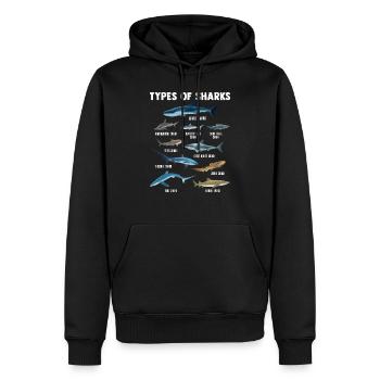 Espèces de requins requins poisson cadeaux - Sweat à capuche Premium bio Homme - noir - Devant - Nico (187cm)
