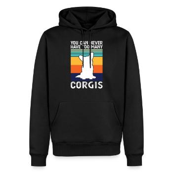 Corgi Rétro Corgi Cadeau - Sweat à capuche Premium bio Homme - noir - Devant - Nico (187cm)