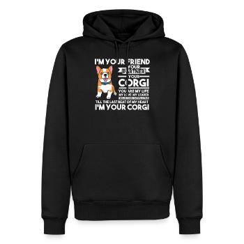 Corgi Corgi Hund Geschenk - Männer Premium Bio Hoodie - Schwarz - Vorne - Nico (187cm)