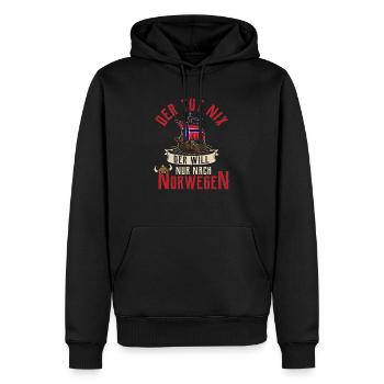 Nach Norwegen Flagge Skandinavien Wikinger - Männer Premium Bio Hoodie - Schwarz - Vorne - Nico (187cm)