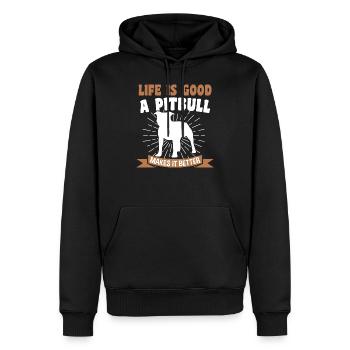 Pitbull Pitbull Cadeau - Sweat à capuche Premium bio Homme - noir - Devant - Nico (187cm)