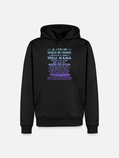 Teenager Jugendliche Mutter Geschenk - Männer Premium Bio Hoodie - Schwarz