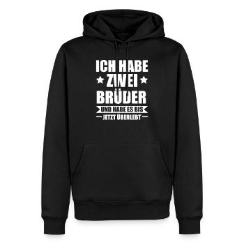 2 Brüder Schwester Brüder Geschenk - Männer Premium Bio Hoodie - Schwarz - Vorne - Nico (187cm)