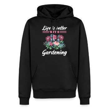 Gartenarbeit Spruch Garten Gärtner Geschenk - Männer Premium Bio Hoodie - Schwarz - Vorne - Nico (187cm)