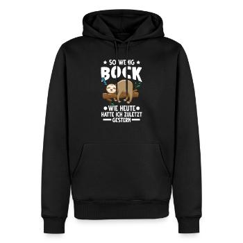 Faultier Faul Tier Tier Geschenk - Männer Premium Bio Hoodie - Schwarz - Vorne - Nico (187cm)
