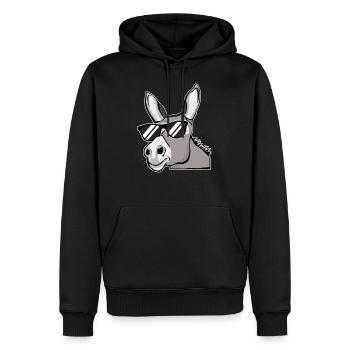 Esel Mit Sonnenbrille Hausesel Farm Tiere Geschenk - Männer Premium Bio Hoodie - Schwarz - Vorne - Nico (187cm)