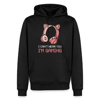 Joueuse I’m Gaming Gamer Dames - Sweat à capuche Premium bio Homme - noir - Devant - Nico (187cm)