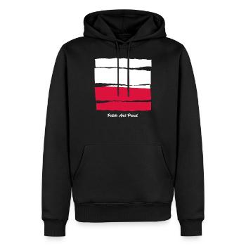 Pole und Stolz Polen - Männer Premium Bio Hoodie - Schwarz - Vorne - Nico (187cm)