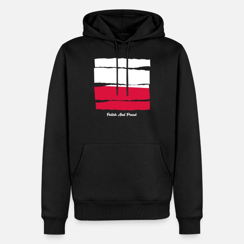Pole und Stolz Polen - Männer Premium Bio Hoodie - Schwarz