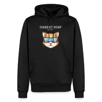Oberstdorf Bayern Snowboard Ski Katze Wintersport - Männer Premium Bio Hoodie - Schwarz - Vorne - Nico (187cm)