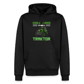 Trecker Kinder Jungen Coole Jungs fahren Traktor - - Männer Premium Bio Hoodie - Schwarz - Vorne - Nico (187cm)