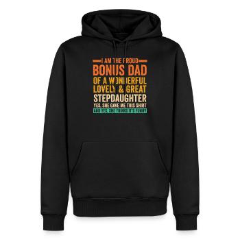 Bonus Papa & Stieftochter Stiefvater Geschenk - Männer Premium Bio Hoodie - Schwarz - Vorne - Nico (187cm)